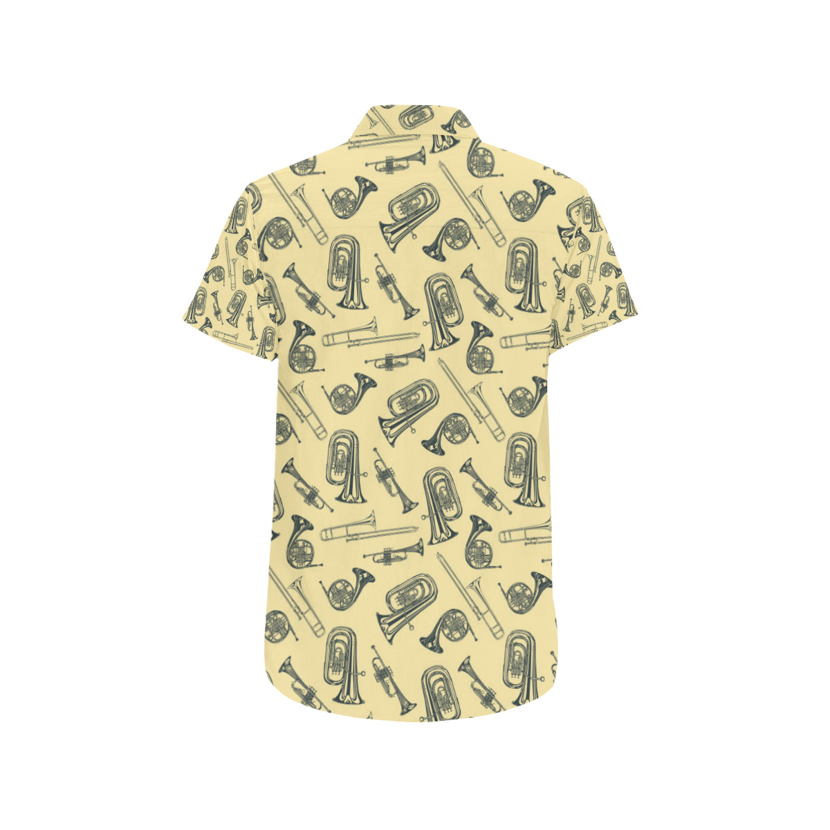 Tuba Pattern Print Design 01 Men's Short Sleeve Button Up Shirt