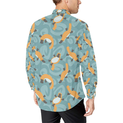 Platypus Pattern Print Design A01 Men's Long Sleeve Shirt