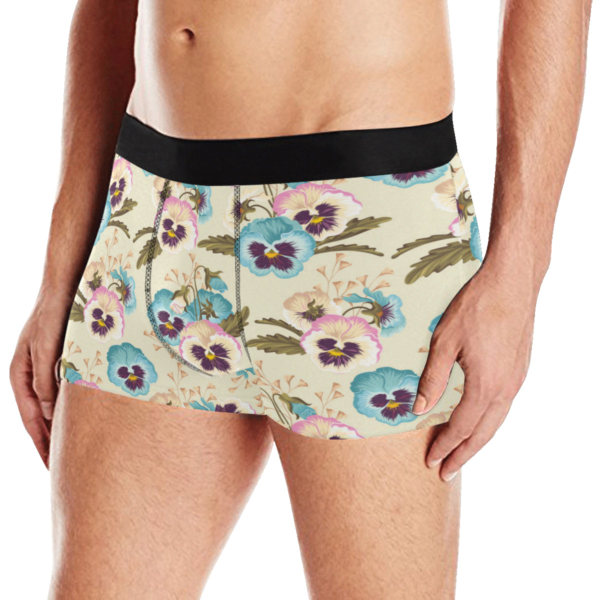 Pansy Pattern Print Design A02 Men's Boxer Briefs