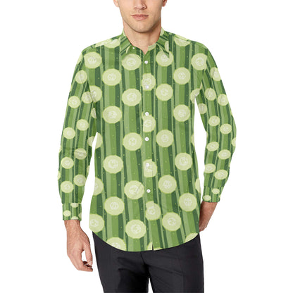 Cucumber Pattern Print Design CC03 Men's Long Sleeve Shirt
