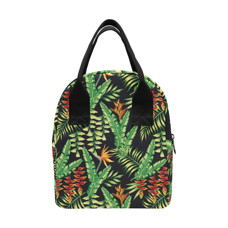 Hawaiian Flower Tropical Palm Leaves Insulated Lunch Bag