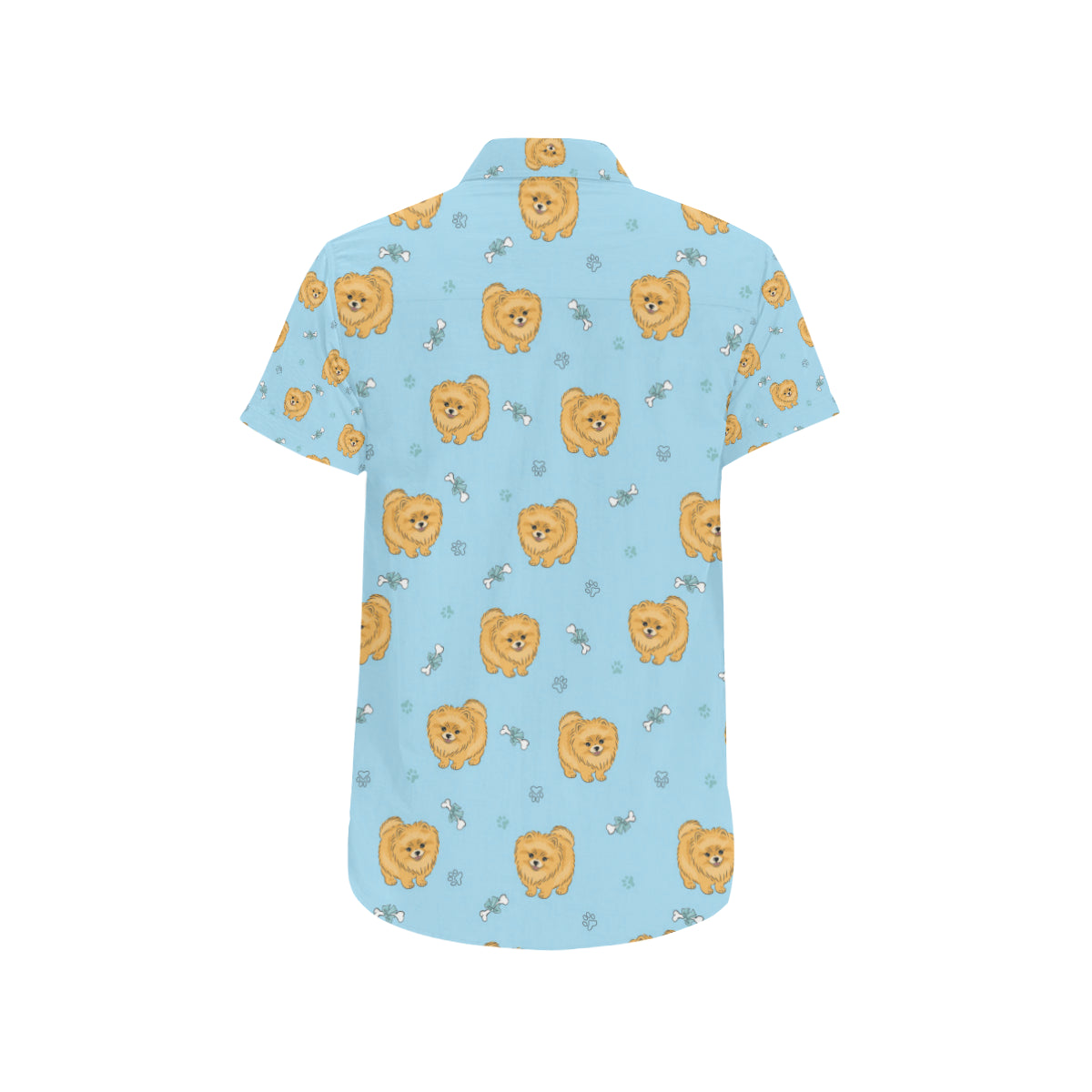 Pomeranians Pattern Print Design A03 Men's Short Sleeve Button Up Shirt