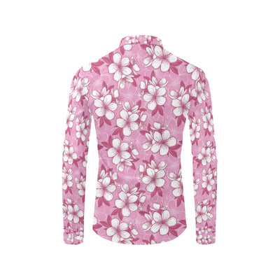 Cherry Blossom Pattern Print Design CB02 Men's Long Sleeve Shirt