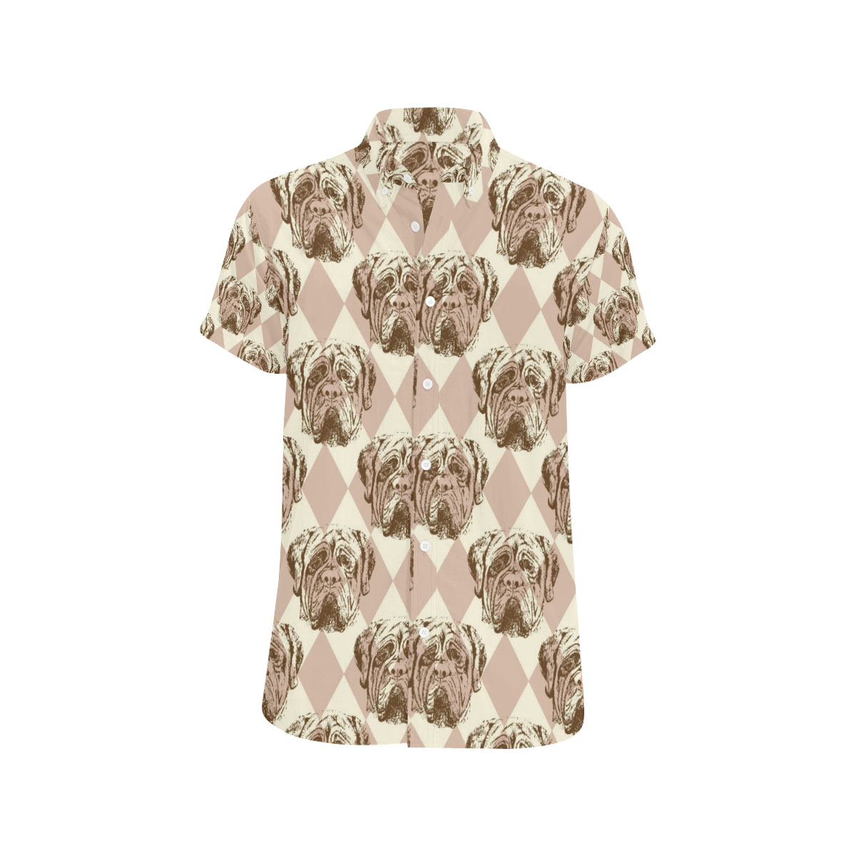Mastiffs Pattern Print Design 01 Men's Short Sleeve Button Up Shirt