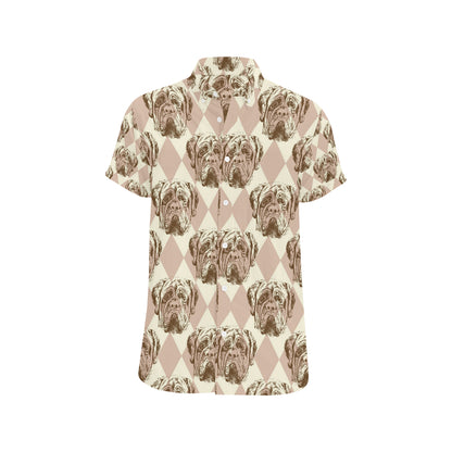 Mastiffs Pattern Print Design 01 Men's Short Sleeve Button Up Shirt
