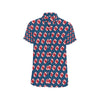 American Football Star Design Pattern Men's Short Sleeve Button Up Shirt