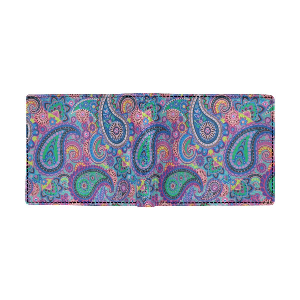 Paisley Colorful Pattern Print Design A02 Men's ID Card Wallet