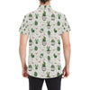 Cactus Pattern Print Design 04 Men's Short Sleeve Button Up Shirt