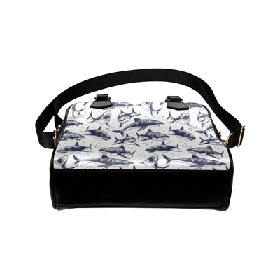 Great White Shark Pattern Print Design 02 Shoulder Handbag