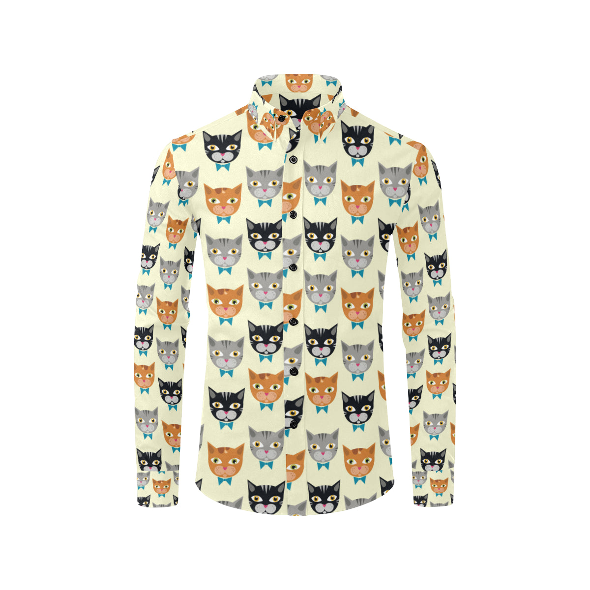 Cat Pattern Print Design 05 Men's Long Sleeve Shirt