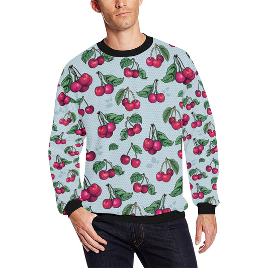 Cherry Pattern Print Design CH01 Men Long Sleeve Sweatshirt