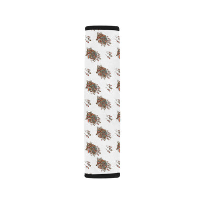 Aztec Wolf Pattern Print Design 02 Car Seat Belt Cover