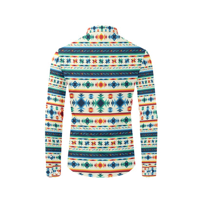 Aztec Pattern Print Design 02 Men's Long Sleeve Shirt
