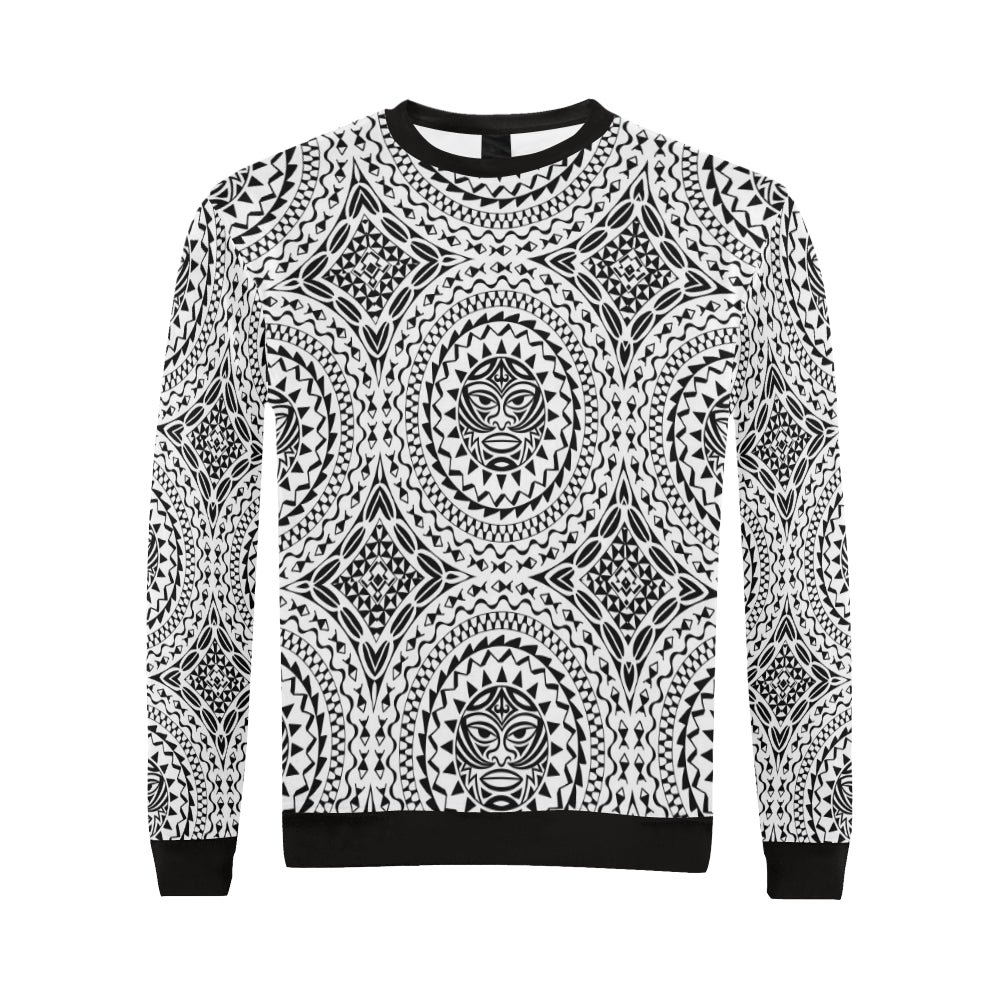 Polynesian Tribal Symbol Men Long Sleeve Sweatshirt
