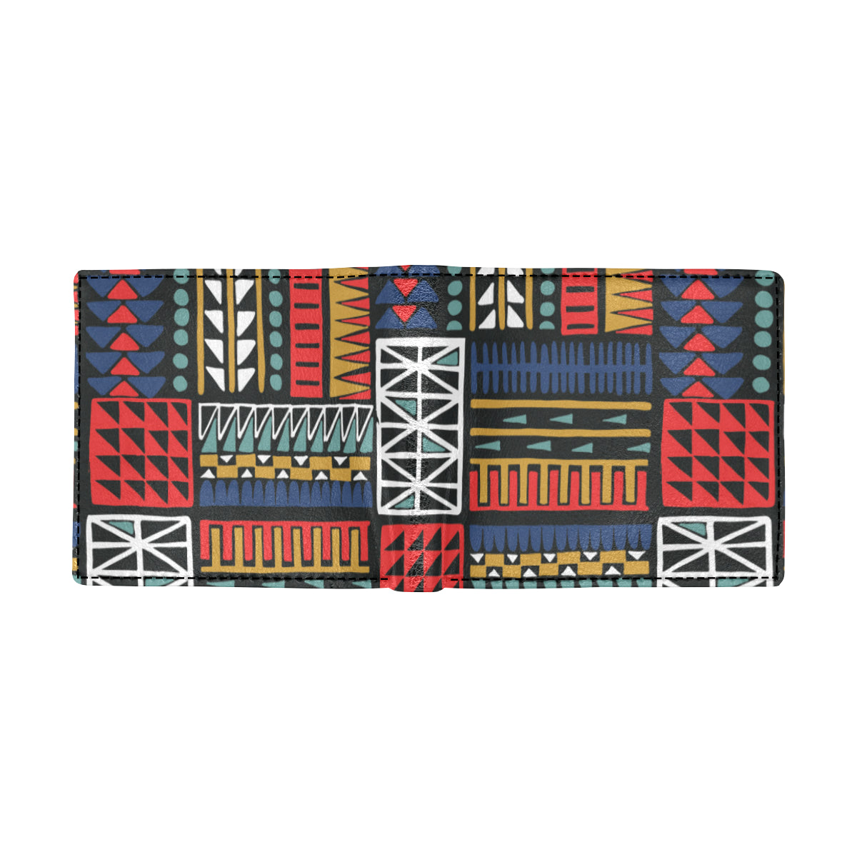 Kente Pattern Print Design 02 Men's ID Card Wallet