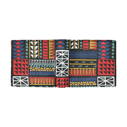 Kente Pattern Print Design 02 Men's ID Card Wallet
