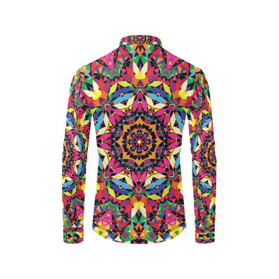 Kaleidoscope Pattern Print Design 02 Men's Long Sleeve Shirt