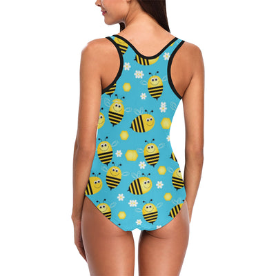 Bee Pattern Print Design BEE06 Women Swimsuit