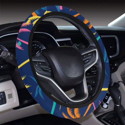Palm Tree Pattern Print Design PT013 Steering Wheel Cover with Elastic Edge