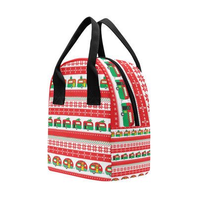 Camper Camping Ugly Christmas Design Print Insulated Lunch Bag