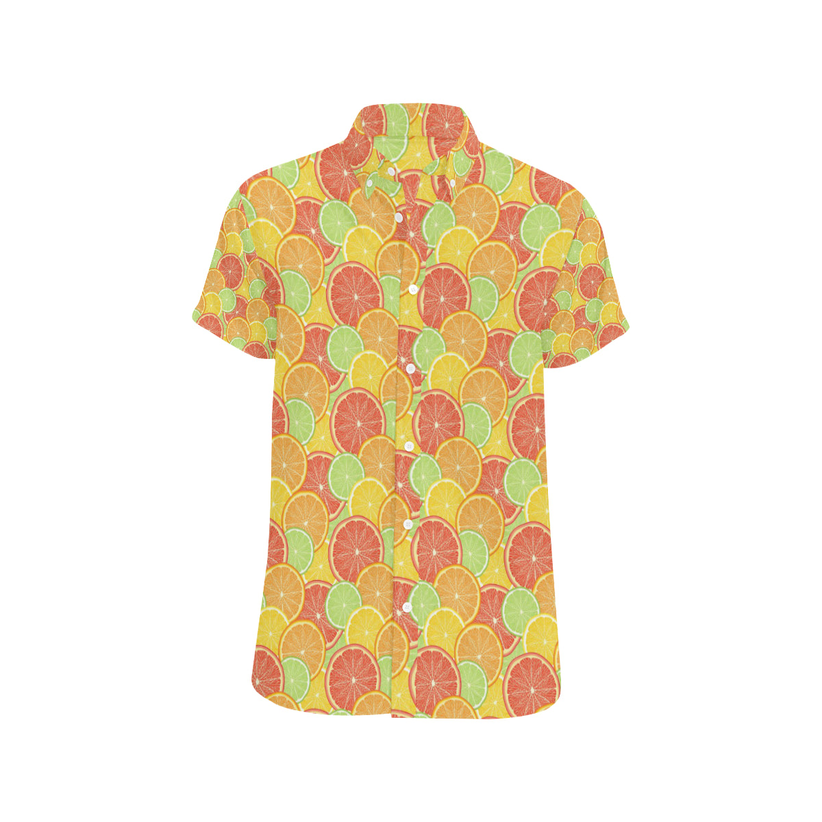 Grapefruit Pattern Print Design GF01 Men's Short Sleeve Button Up Shirt