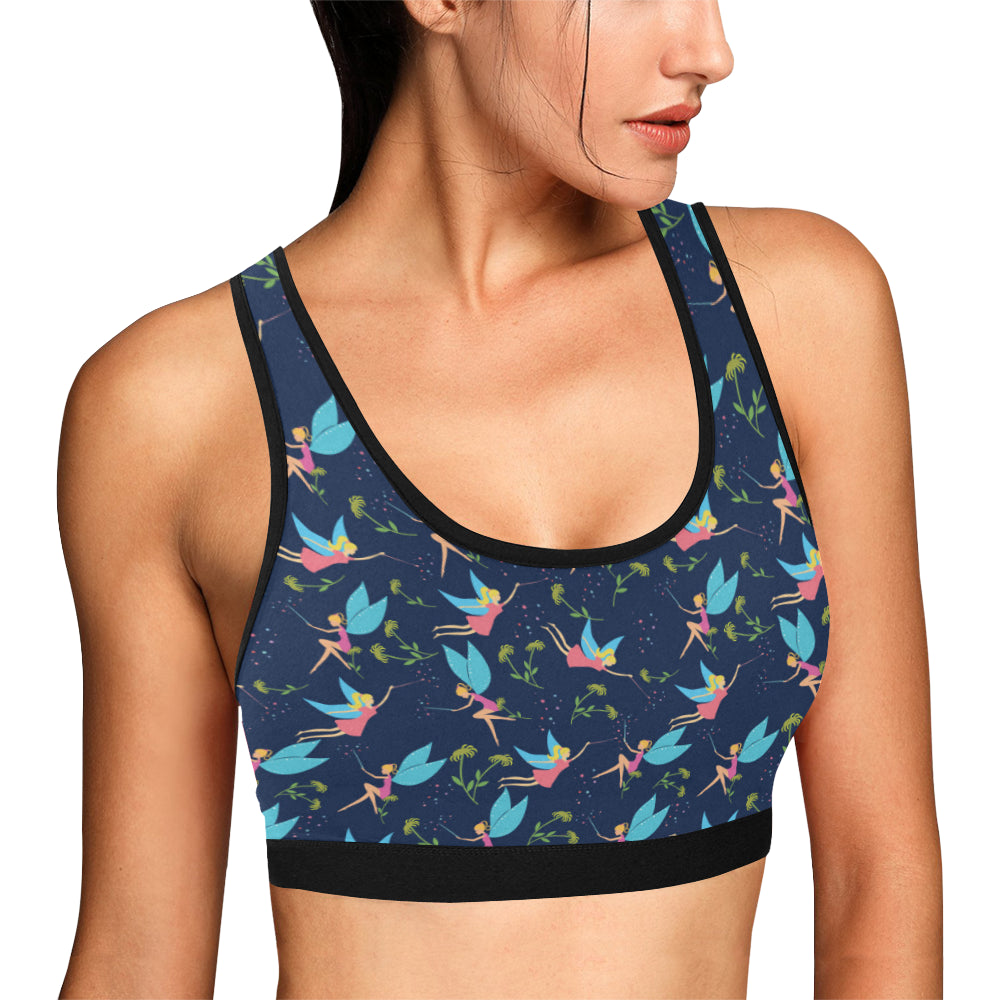Fairy with flower Print Pattern Sports Bra