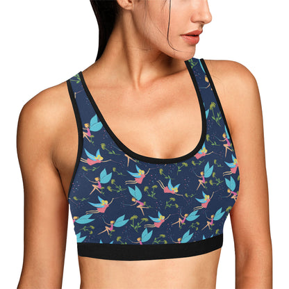 Fairy with flower Print Pattern Sports Bra