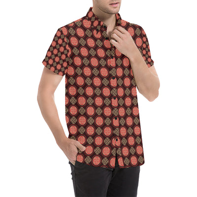 Celtic Pattern Print Design 02 Men's Short Sleeve Button Up Shirt