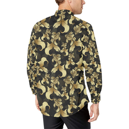 Goldfish Pattern Print Design 02 Men's Long Sleeve Shirt
