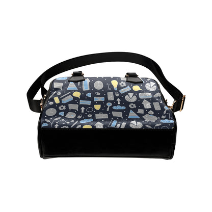 Accounting Financial Pattern Print Design 04 Shoulder Handbag