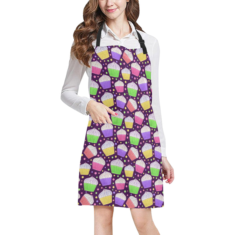 Cupcake Pattern Print Design CP07 Apron with Pocket