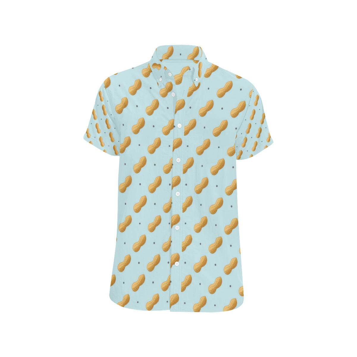 Peanut Pattern Print Design A03 Men's Short Sleeve Button Up Shirt