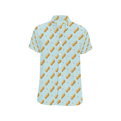 Peanut Pattern Print Design A03 Men's Short Sleeve Button Up Shirt