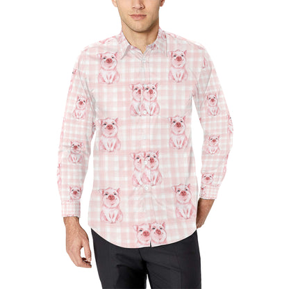 Pig Baby Pattern Print Design 01 Men's Long Sleeve Shirt