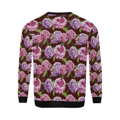 Hydrangea Pattern Print Design HD08 Men Long Sleeve Sweatshirt