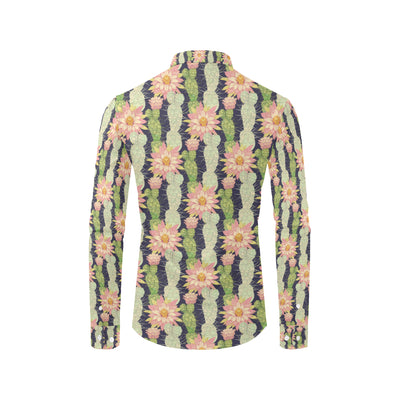 Cactus Pattern Print Design 01 Men's Long Sleeve Shirt