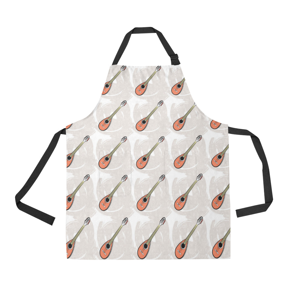 Mandolin Pattern Print Design 03 Apron with Pocket