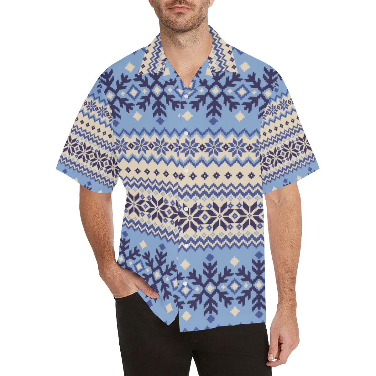 Nordic Pattern Print Design A03 Men's Hawaiian Shirt