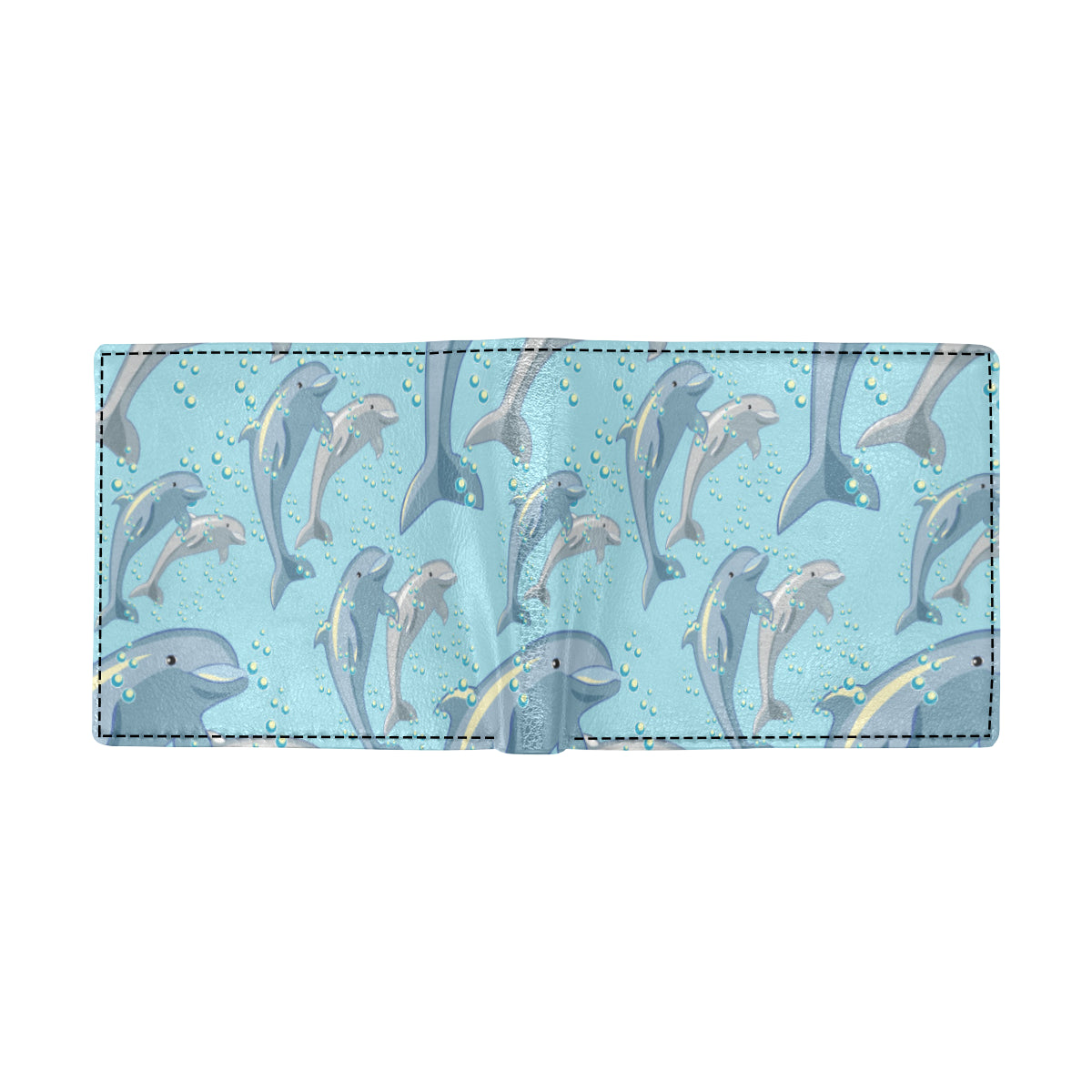 Dolphin Print Pattern Men's ID Card Wallet
