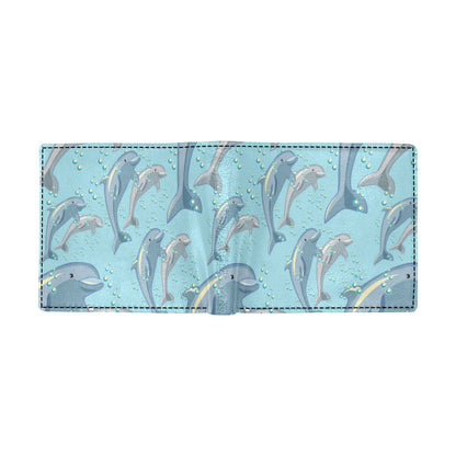Dolphin Print Pattern Men's ID Card Wallet