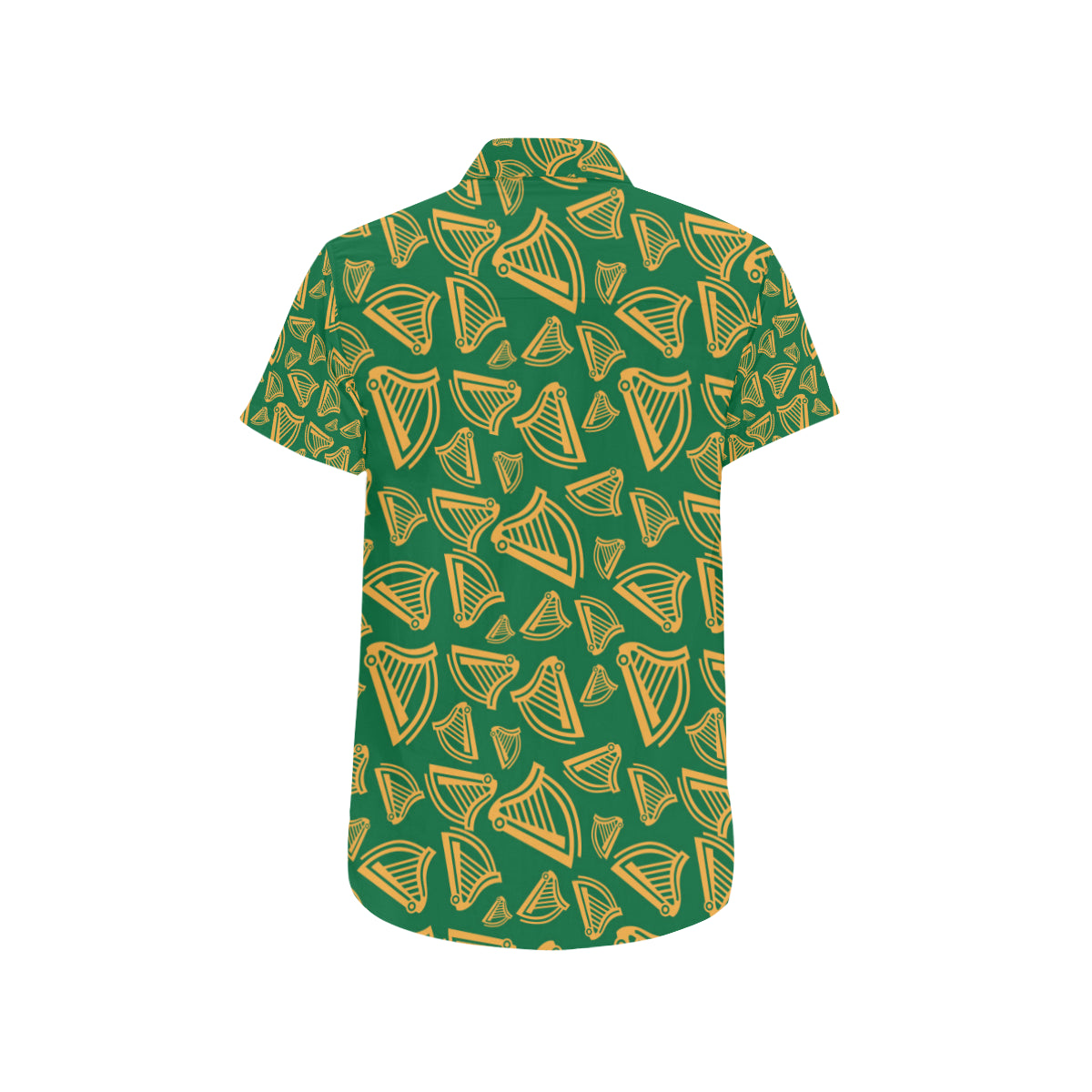 Harp Pattern Print Design 03 Men's Short Sleeve Button Up Shirt