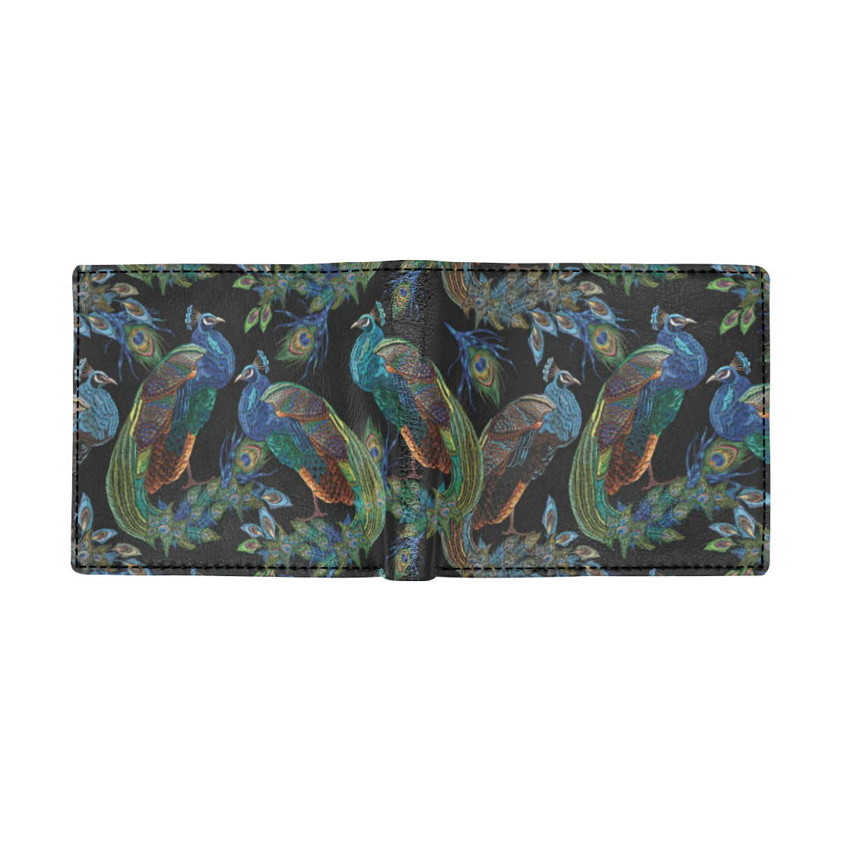 Peacock Pattern Print Design A04 Men's ID Card Wallet
