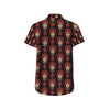 Day of the Dead Skull Girl Pattern Men's Short Sleeve Button Up Shirt