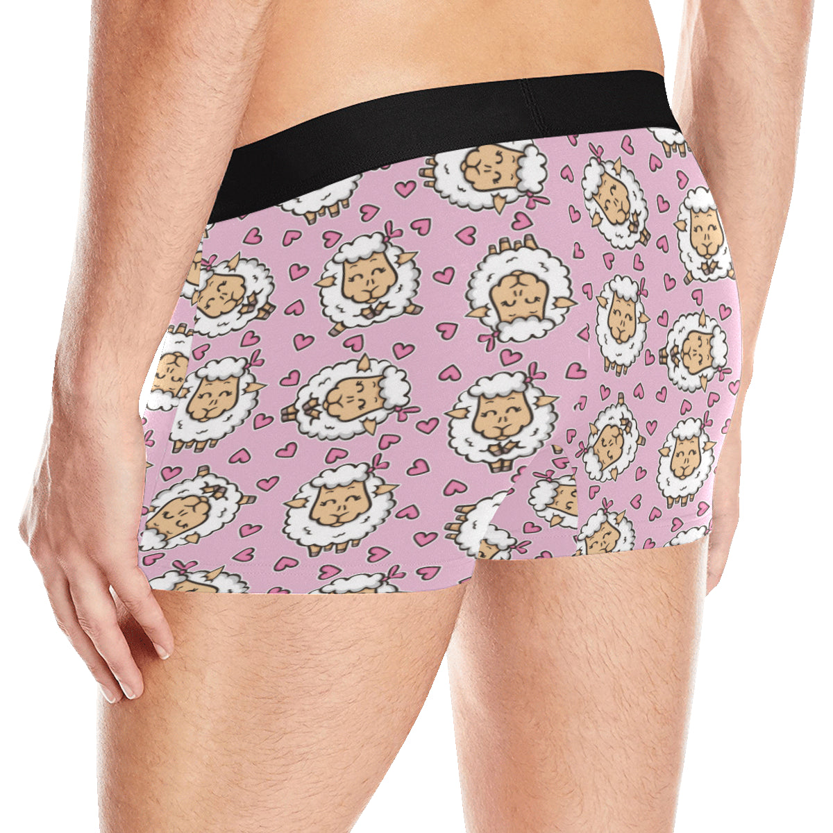 Sheep Cute Pattern Print Design 01 Men's Boxer Briefs