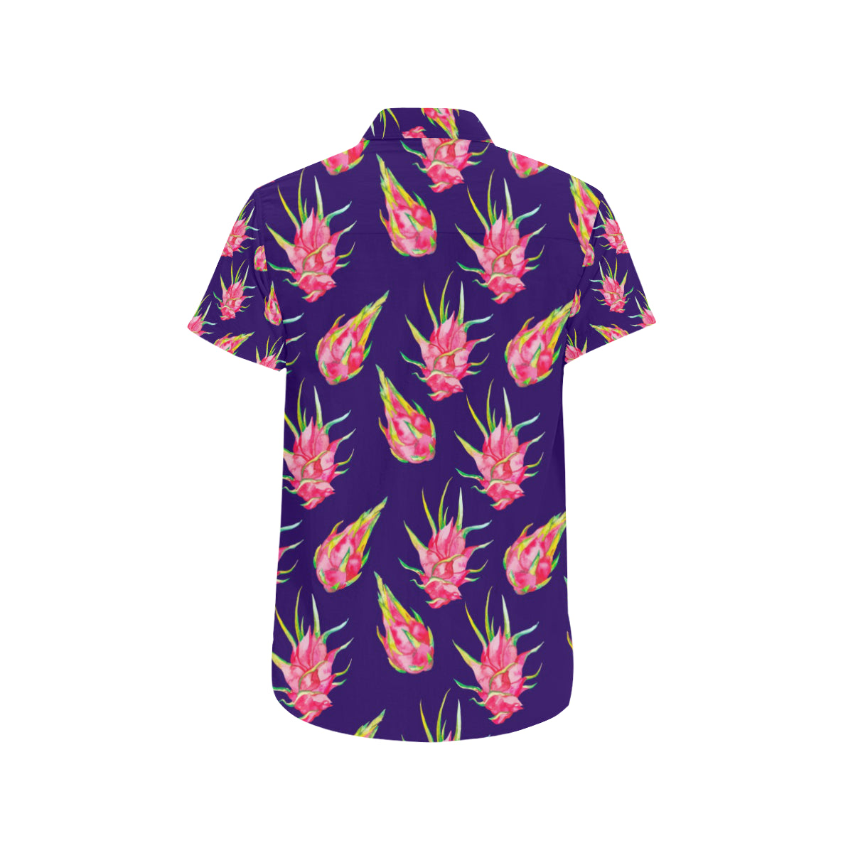 Dragonfruit Pattern Print Design DF02 Men's Short Sleeve Button Up Shirt