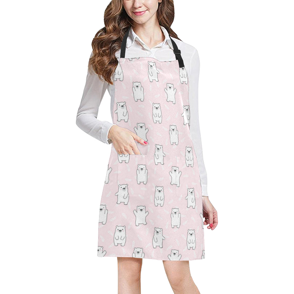 Polar Bear Pattern Print Design PB09 Apron with Pocket