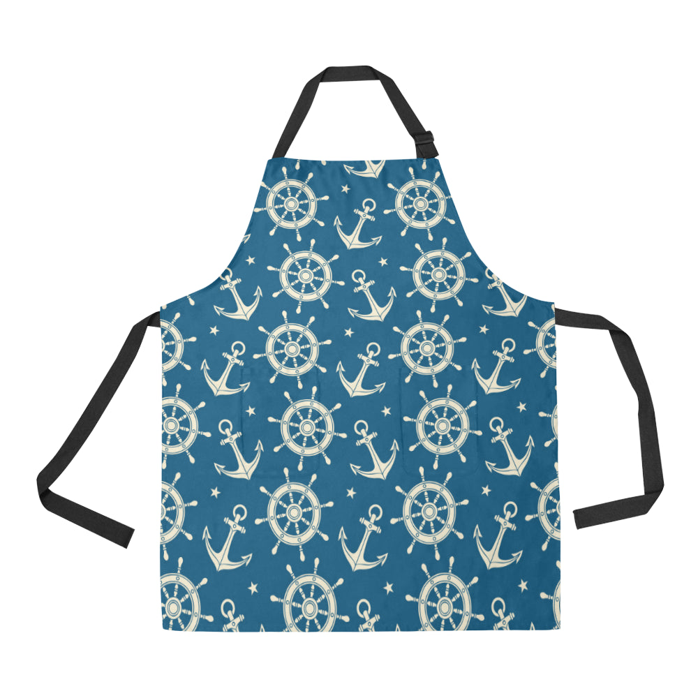 Anchor Pattern Print Design 01 Apron with Pocket