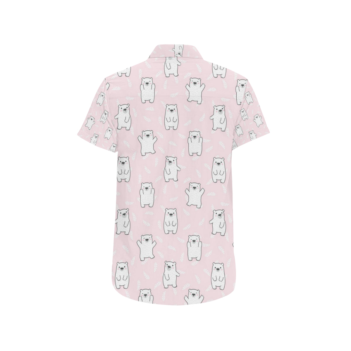 Polar Bear Pattern Print Design PB09 Men's Short Sleeve Button Up Shirt