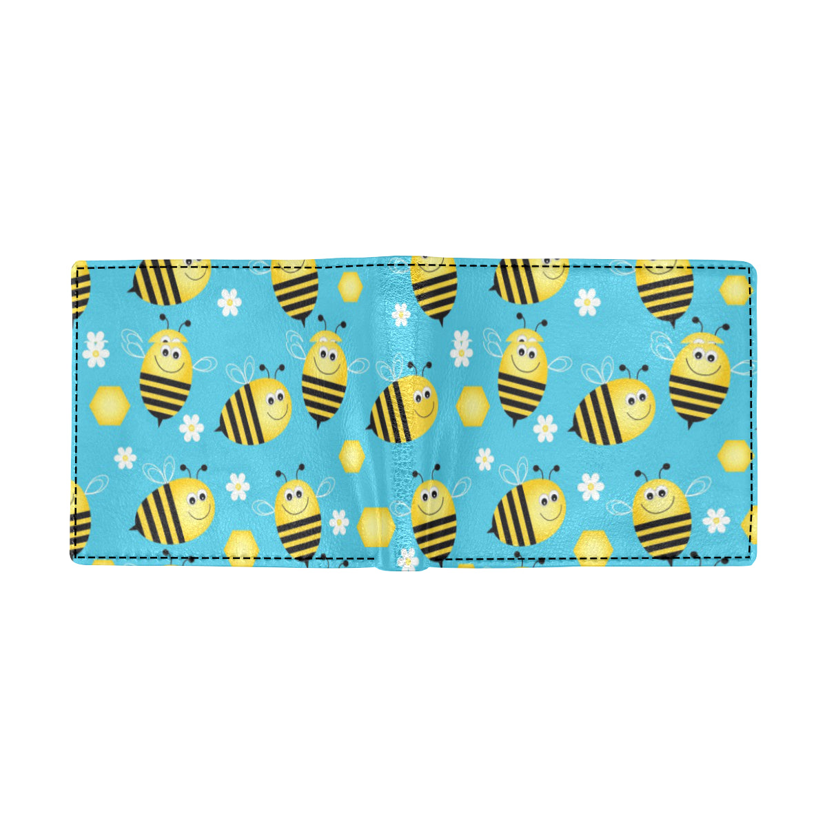 Bee Pattern Print Design BEE06 Men's ID Card Wallet