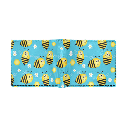 Bee Pattern Print Design BEE06 Men's ID Card Wallet